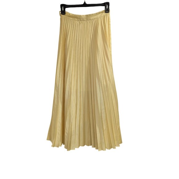 & OTHER STORIES PARIS ATELIER Satin Accordion Wrap Skirt 2 Sunshine Yellow - Picture 4 of 10